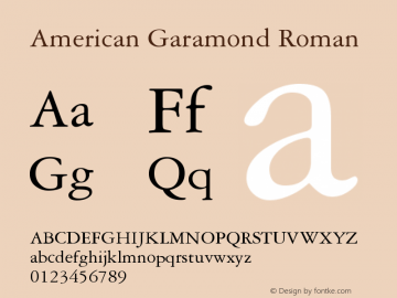 American Garamond Version 003.001图片样张