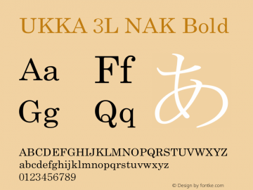 UKKA 3L NAK Bold Version 4.00 June 3, 2006 Font Sample