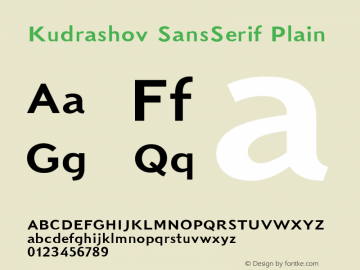 Kudrashov SansSerif Plain 001.001 Font Sample