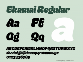 Ekamai Version 1.000 Font Sample