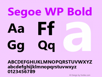 Segoe WP Bold Version 1.03图片样张