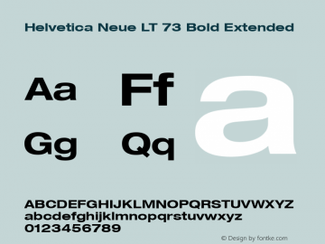 Helvetica LT 73 Bold Extended Version 6.70; 2006 Font Sample