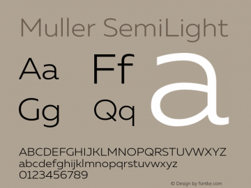 Muller-SemiLight Version 1.0;com.myfonts.easy.font-fabric.muller.light.wfkit2.version.4nu8 Font Sample