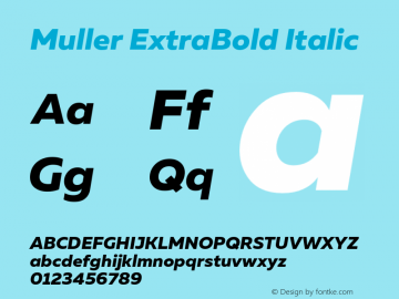Muller-ExtraBoldItalic Version 1.0;com.myfonts.easy.font-fabric.muller.extra-bold-italic.wfkit2.version.4nuf Font Sample