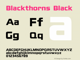 Blackthorns Black Version 1.000; ttfautohint (v1.5.65-e2d9) Font Sample