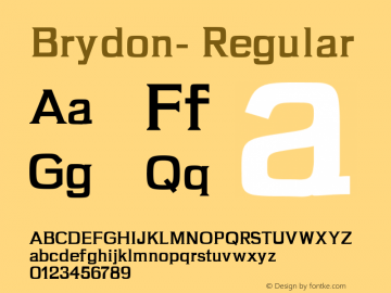 Brydon- Regular Version 1.0 Font Sample