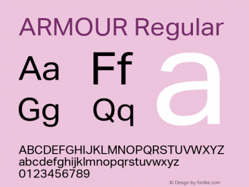 ARMOUR Version 1.000 Font Sample