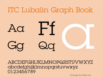 LubalinGraph-Book OTF 1.0;PS 001.004;Core 1.0.22 Font Sample