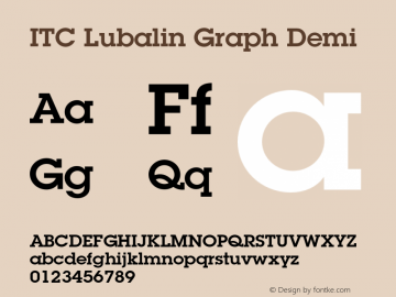 LubalinGraph-Demi OTF 1.0;PS 001.004;Core 1.0.22 Font Sample