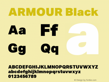 ARMOUR Black Version 1.000 Font Sample