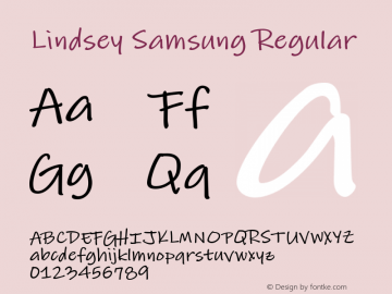Lindsey Samsung Regular Version 1.200 Font Sample