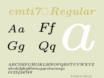 cmti7 0.0 Font Sample