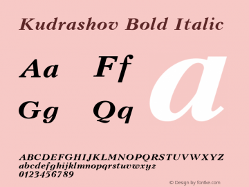 Kudrashov Bold Italic 001.001图片样张