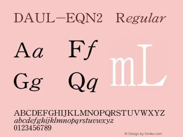 DAUL-EQN2 001.000 Font Sample