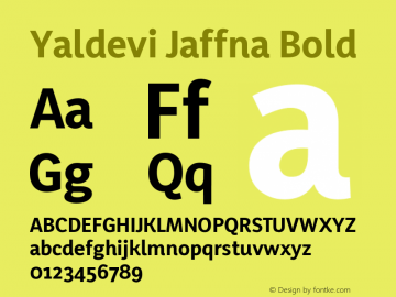 YaldeviJaffna Bold Version 1.040 Font Sample