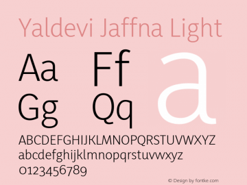 YaldeviJaffna Light Version 1.040 Font Sample