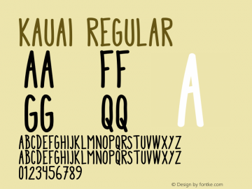 Kauai  Font Sample