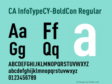 CA InfoTypeCY-BoldCon Version 2.0 Font Sample