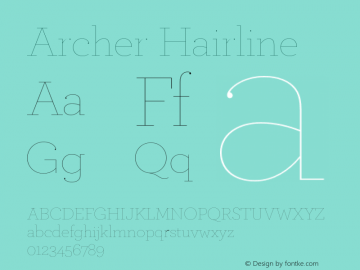 Archer-Hairline Version 1.200 Font Sample