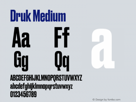 Druk Medium Regular Version 1.001;PS 001.001;hotconv 1.0.72;makeotf.lib2.5.5900 Font Sample