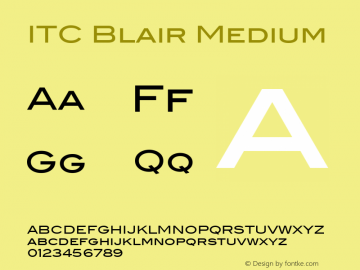 ITC Blair Medium Version 1.91 Font Sample