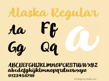 Alaska Regular  Font Sample