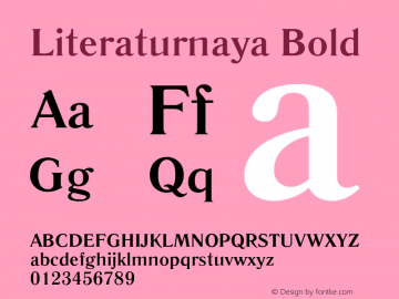 Literaturnaya Bold Version 1.000 2006 initial release Font Sample