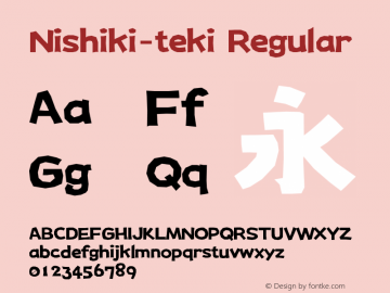 Nishiki-teki Version 3.20l (2017-08-17) Font Sample