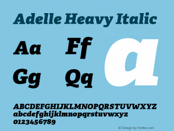 Adelle-HeavyItalic Version 2.000 Font Sample