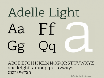 Adelle-Light Version 2.000 Font Sample