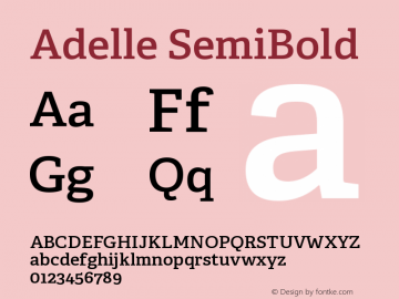 Adelle-SemiBold Version 2.000 Font Sample