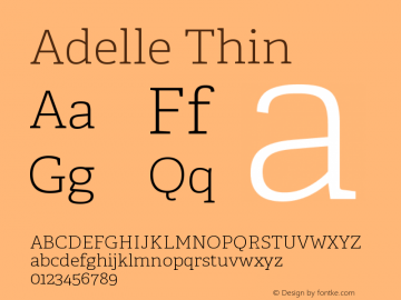 Adelle-Thin Version 2.000 Font Sample