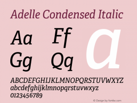 AdelleCondensed-Italic Version 2.000图片样张