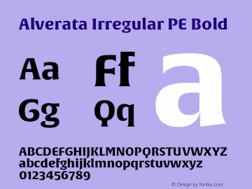 AlverataIrregularPE-Bold Version 1.001图片样张