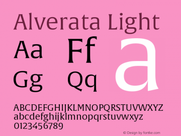 AlverataLt Version 1.001 Font Sample