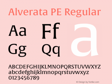 AlverataPE Version 1.001 Font Sample