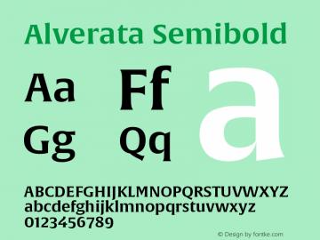 AlverataSb Version 1.001 Font Sample