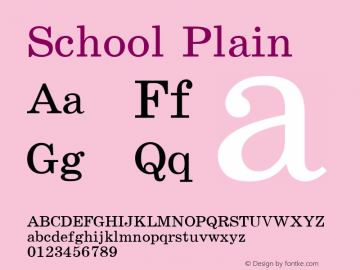 School Plain 001.001 Font Sample