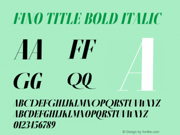 Fino Title Bold Italic Version 1.012;PS 001.012;hotconv 1.0.88;makeotf.lib2.5.64775图片样张