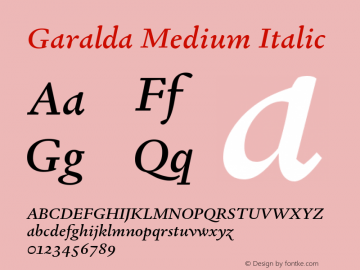 GaraldaMd-Italic Version 1.004图片样张