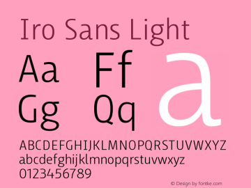 Iro Sans Light Version 1.001;PS 001.001;hotconv 1.0.88;makeotf.lib2.5.64775图片样张