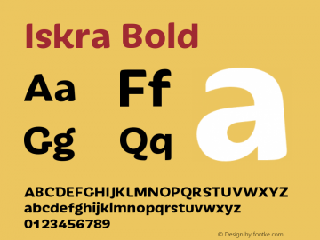 Iskra-Bold Version 1.000 Font Sample