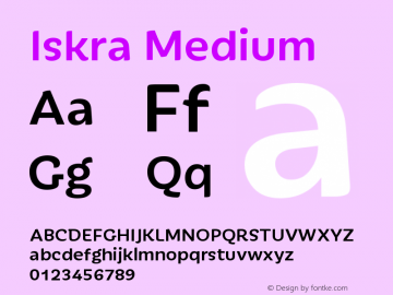 Iskra-Medium Version 1.000 Font Sample