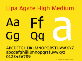 Lipa Agate High Medium Version 1.000;PS 001.000;hotconv 1.0.70;makeotf.lib2.5.58329 DEVELOPMENT图片样张