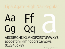 Lipa Agate High Nar Version 1.000;PS 001.000;hotconv 1.0.70;makeotf.lib2.5.58329 DEVELOPMENT Font Sample