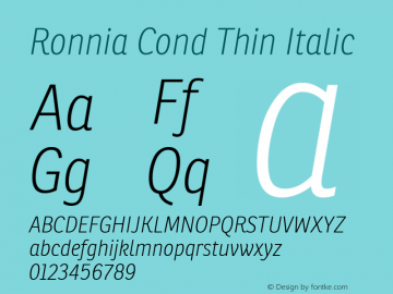 RonniaCondTh-Italic Version 1.001图片样张