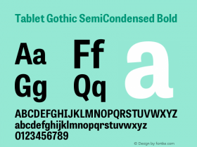 TabletGothicSemiCondensed-Bold Version 1.000;PS 001.001;hotconv 1.0.56 Font Sample