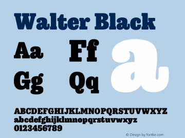 Walter Bk Version 1.001;PS 1.1;hotconv 16.6.51;makeotf.lib2.5.65220 Font Sample