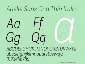 AdelleSansCndTh-Italic Version 1.000图片样张