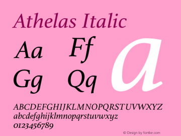 Athelas-Italic Version 001.000图片样张